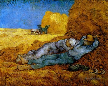  bajo Pintura - Descanso Trabajo después de Millet Vincent van Gogh